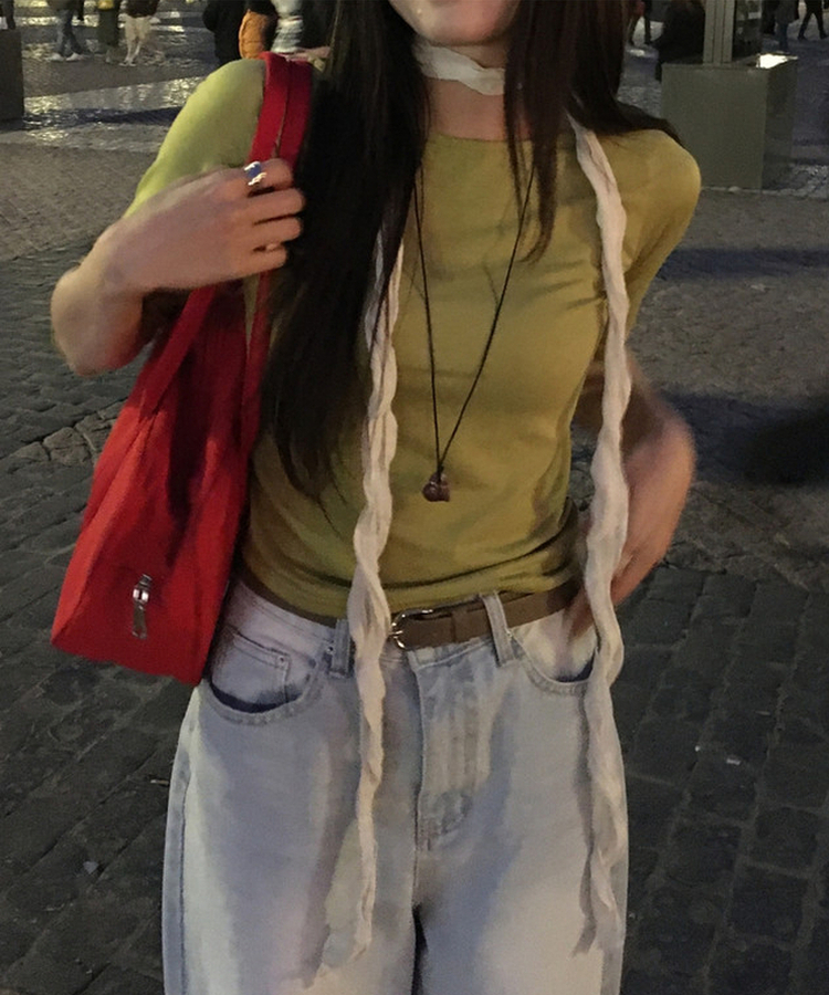 リングルシースルーロングスカーフ IVORY