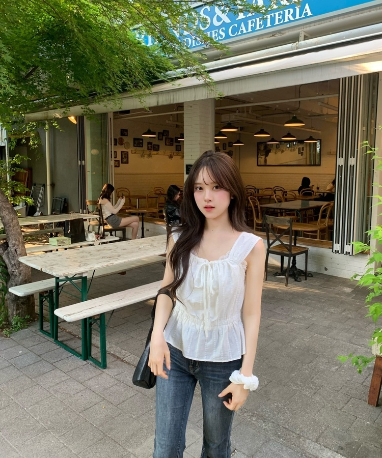 러블리 나시블라우스 화이트