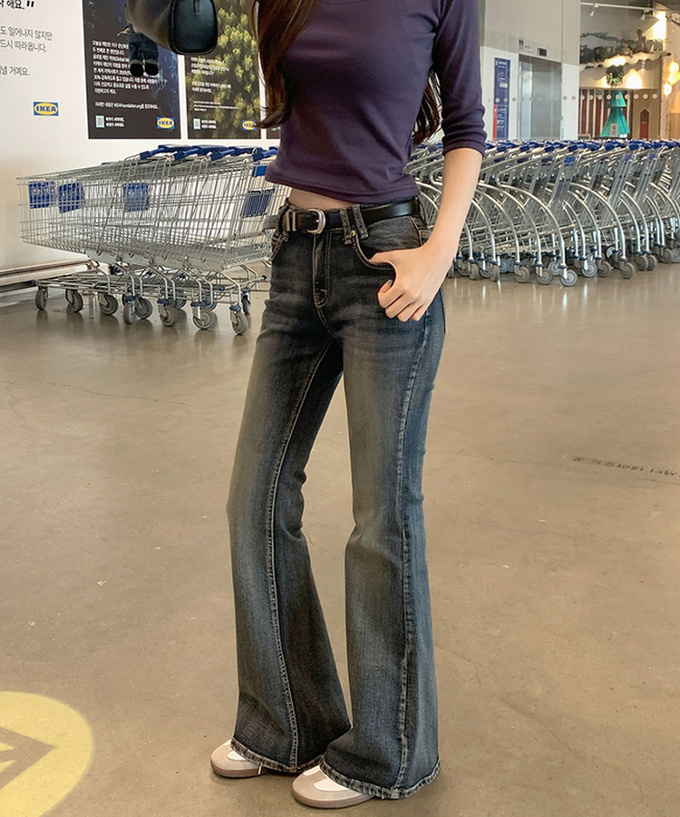 ビンテージブーツカットローデニムパンツ DEEP DENIM