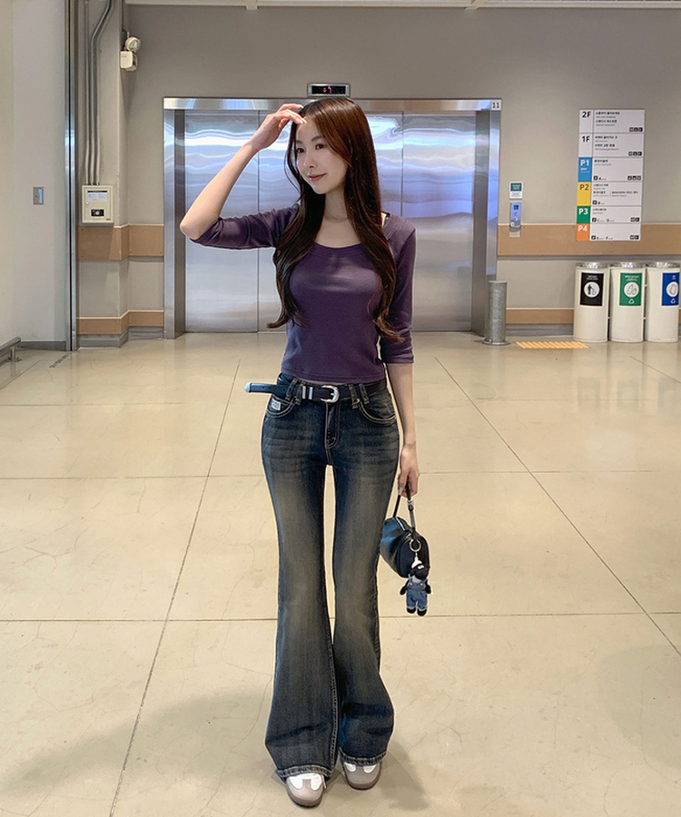 ビンテージブーツカットローデニムパンツ DEEP DENIM