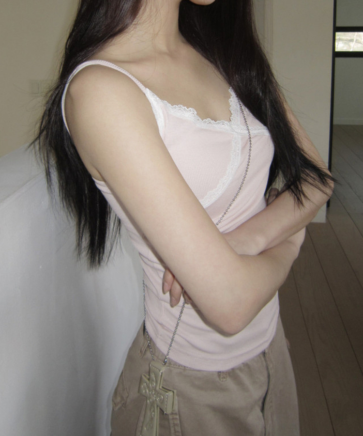 レースキャミソールスリーブレス(10color) PINK