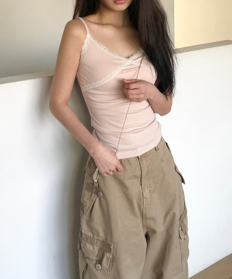 レースキャミソールスリーブレス(10color) PINK