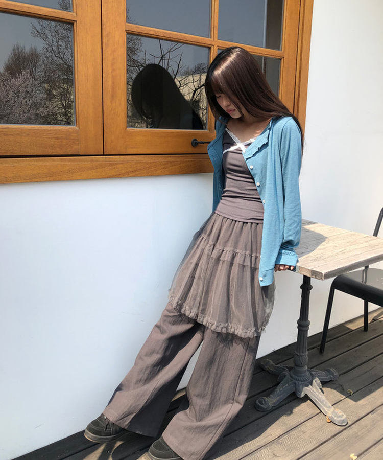 レースキャミソールスリーブレス(10color) CHARCOAL