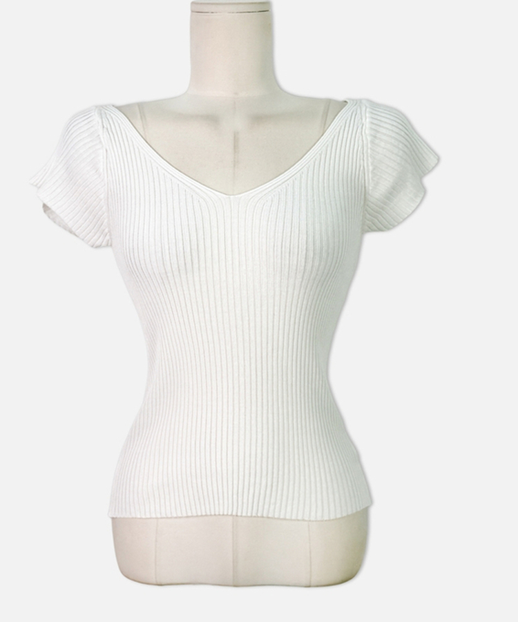 縦リブ半袖Tシャツ(5color)