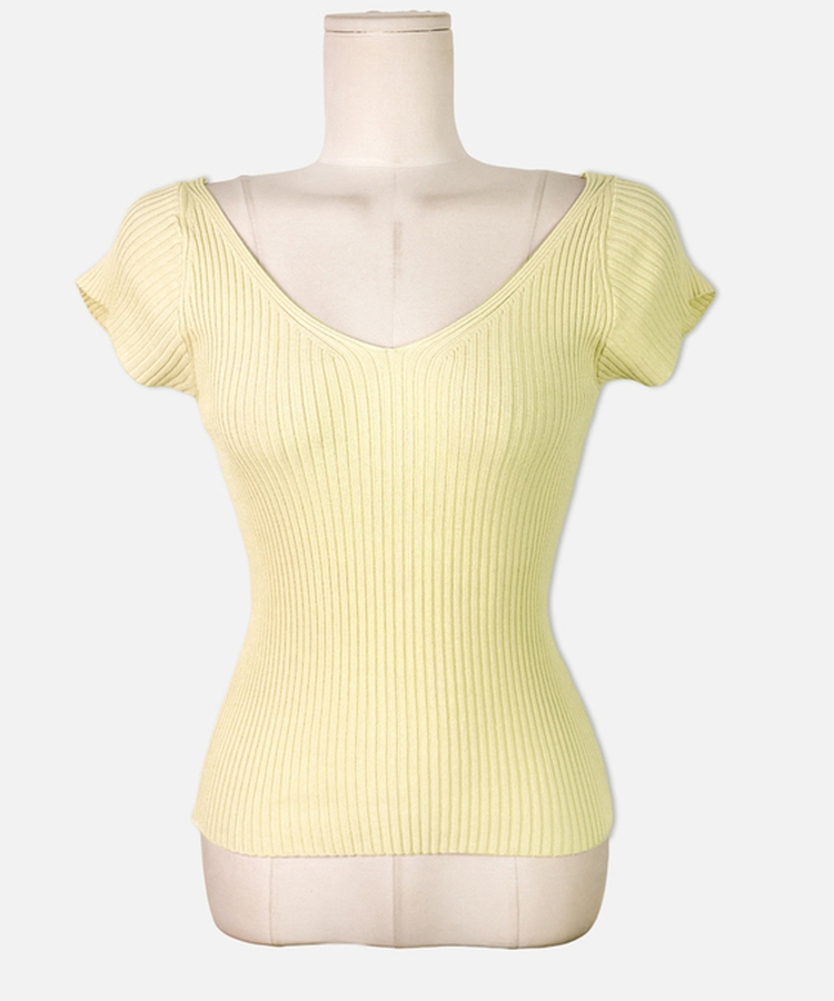 縦リブ半袖Tシャツ(5color)