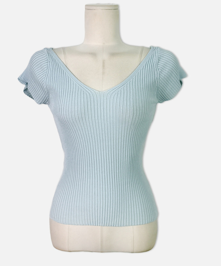 縦リブ半袖Tシャツ(5color)