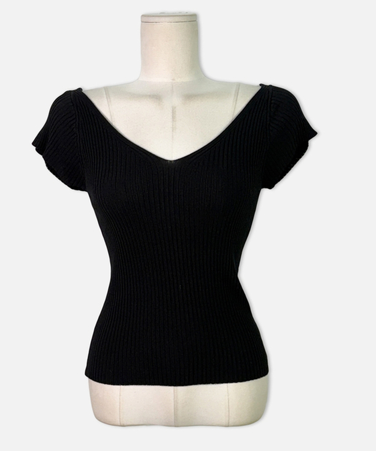 縦リブ半袖Tシャツ(5color)