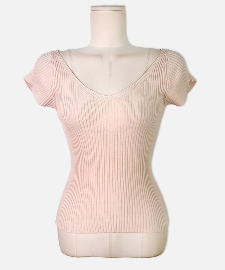 縦リブ半袖Tシャツ(5color)