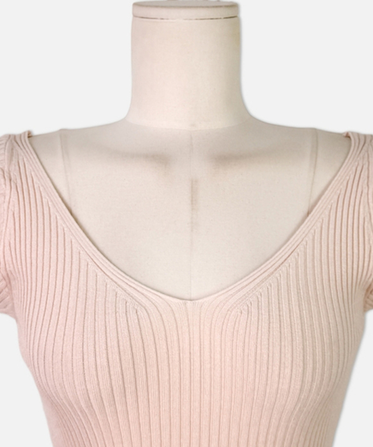 縦リブ半袖Tシャツ(5color)