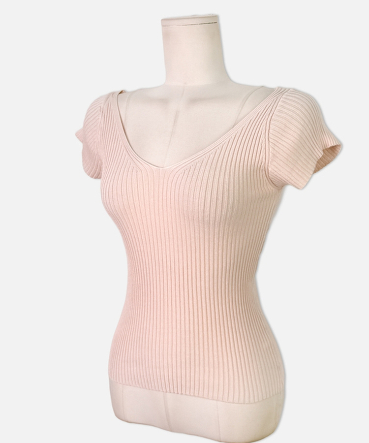 縦リブ半袖Tシャツ(5color)