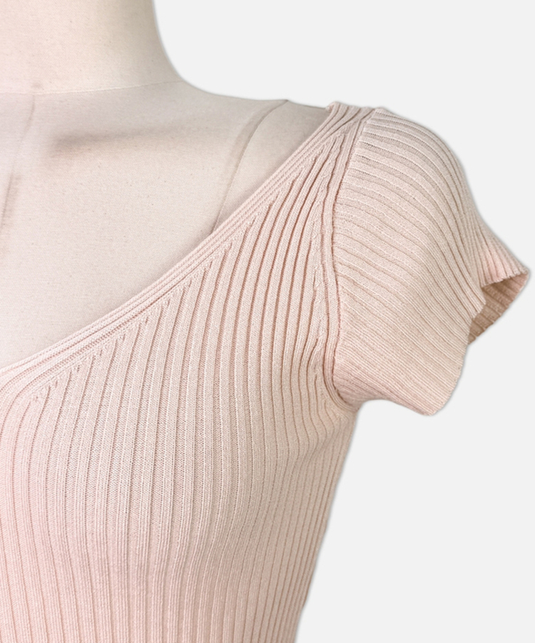 縦リブ半袖Tシャツ(5color)