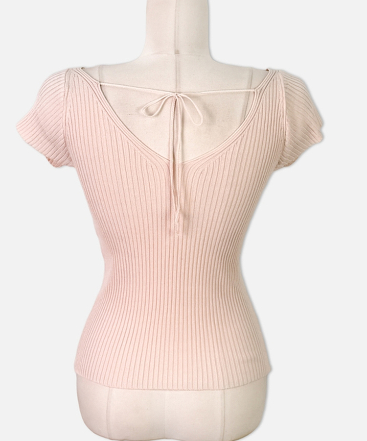 縦リブ半袖Tシャツ(5color)