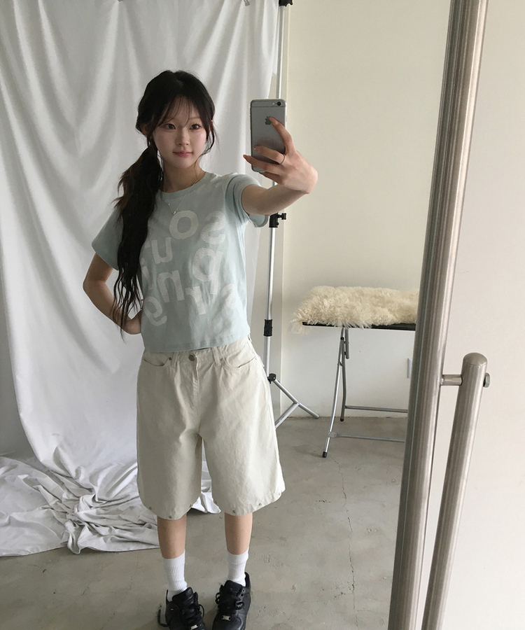 レタリング半袖Tシャツ SKY BLUE