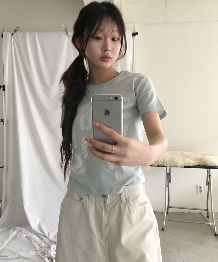 レタリング半袖Tシャツ SKY BLUE