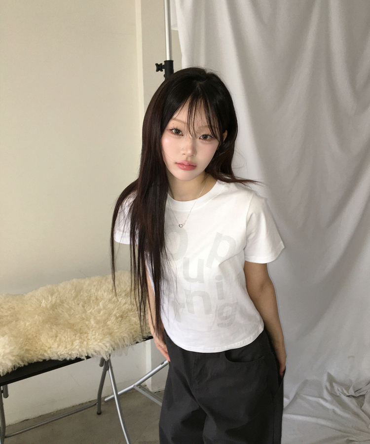 レタリング半袖Tシャツ WHITE