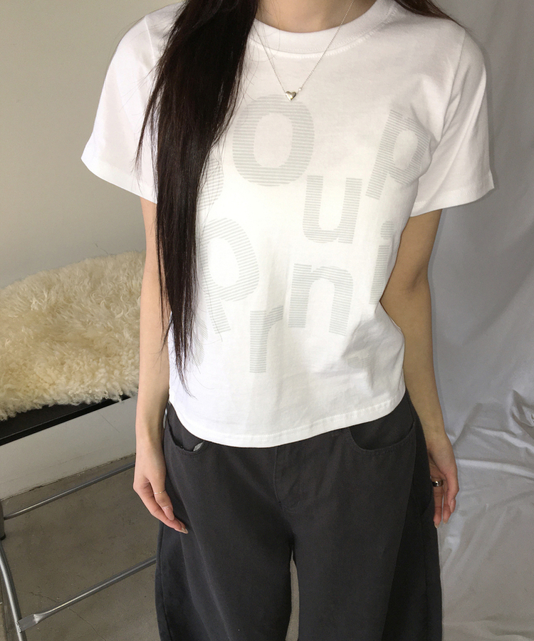 レタリング半袖Tシャツ WHITE