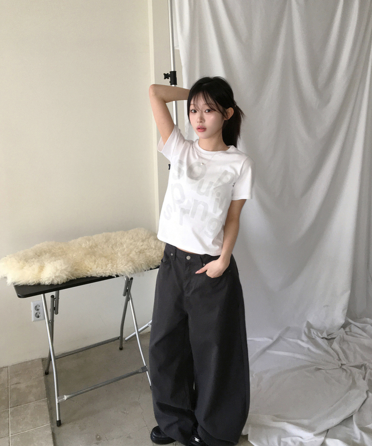 レタリング半袖Tシャツ WHITE