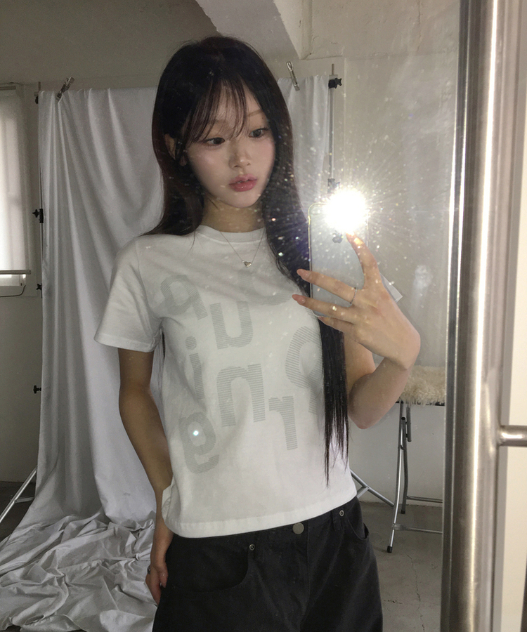 レタリング半袖Tシャツ WHITE