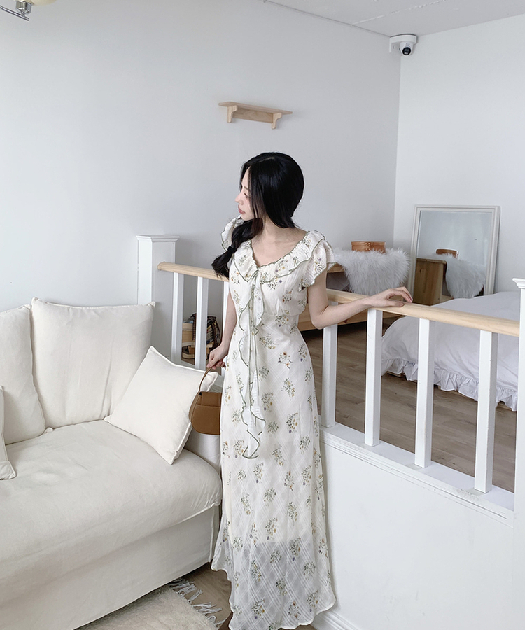 ガーデンフラワーワンピース IVORY