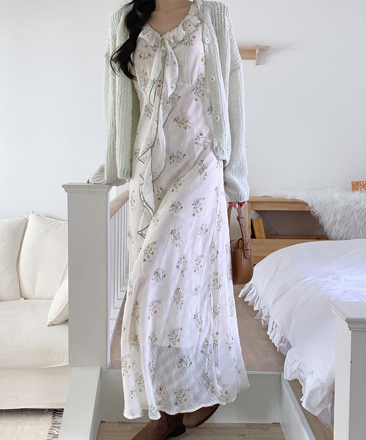 ガーデンフラワーワンピース IVORY