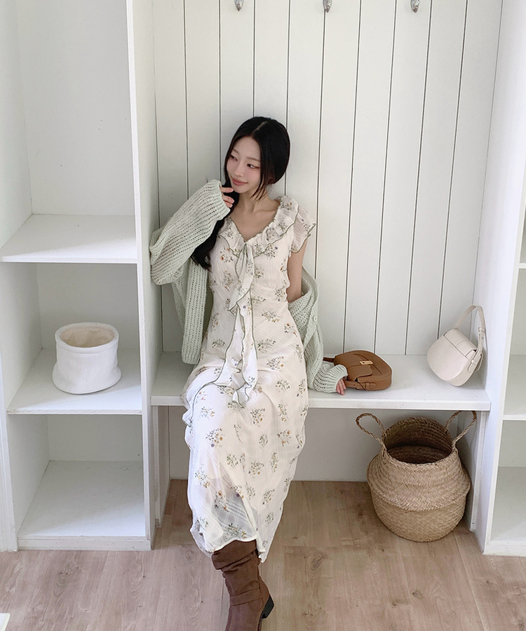 ガーデンフラワーワンピース IVORY