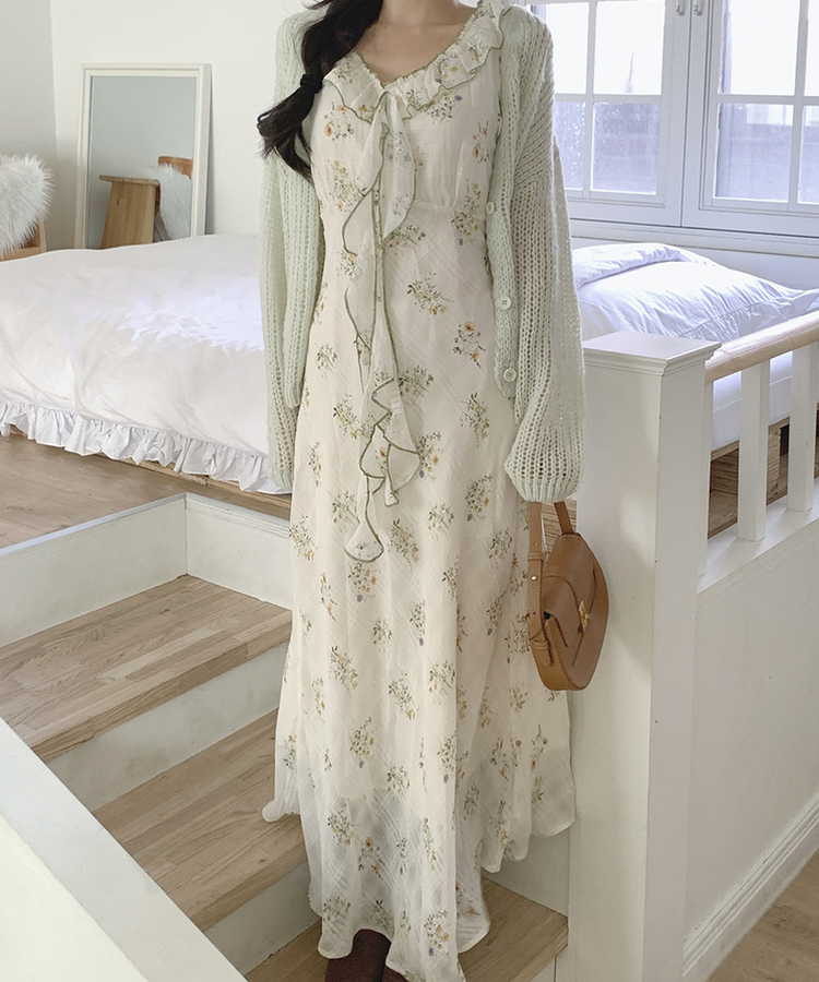 ガーデンフラワーワンピース IVORY