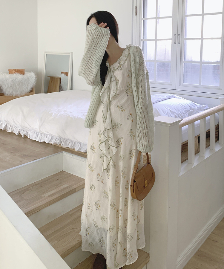 ガーデンフラワーワンピース IVORY