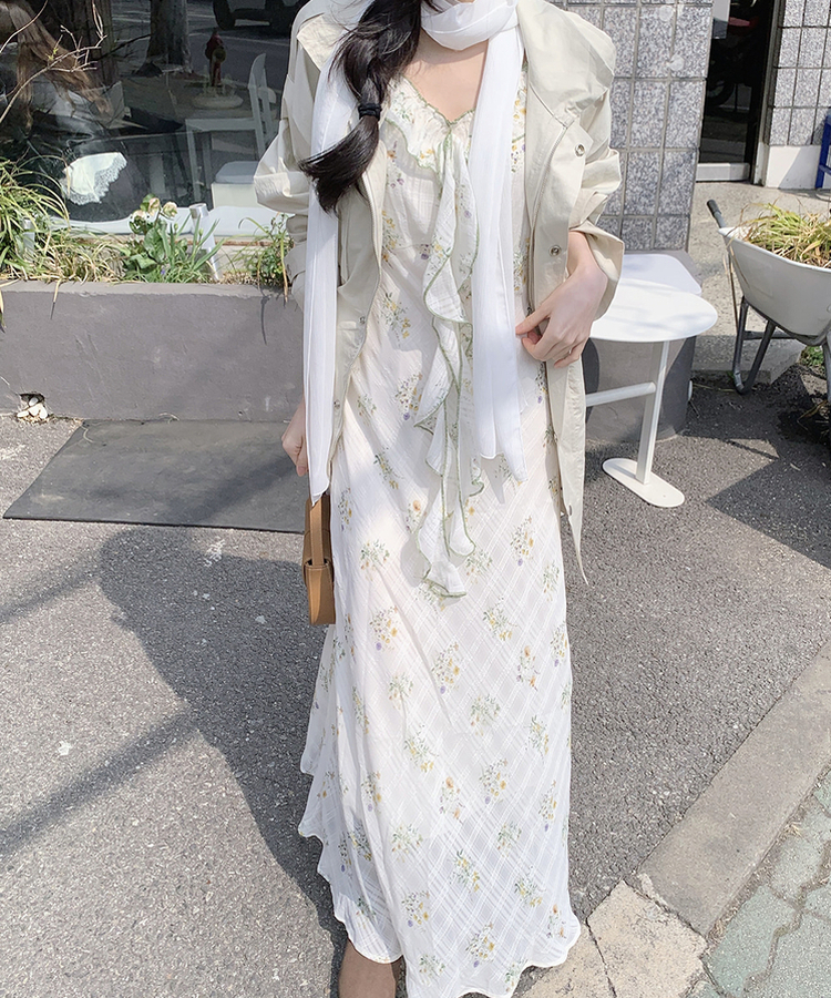 ガーデンフラワーワンピース IVORY