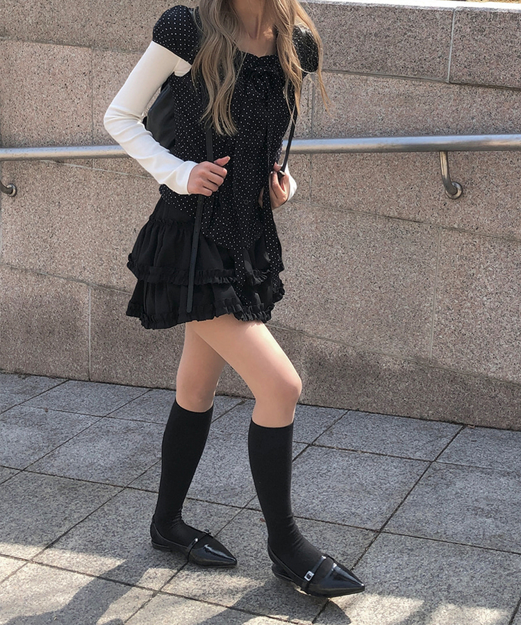ポインテッドメリージェーンフラット BLACK