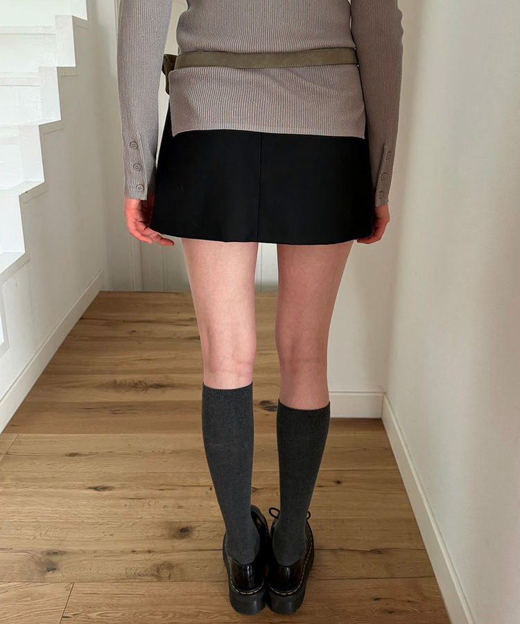 ロウミニスカート BLACK