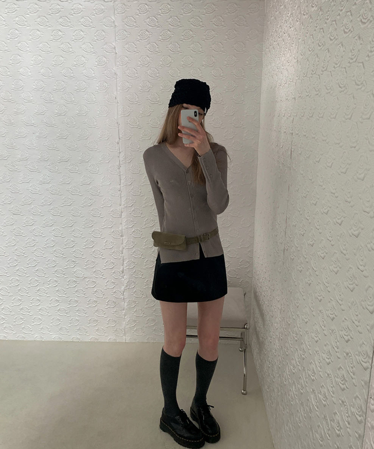 ロウミニスカート BLACK