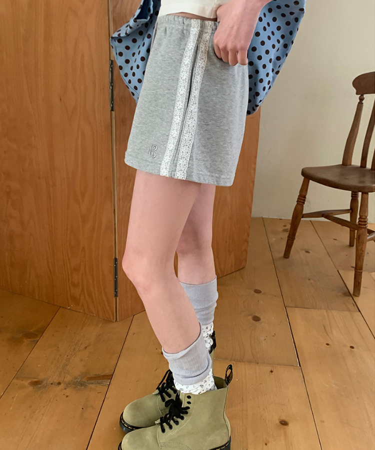 レーストラックラインショートパンツ GREY