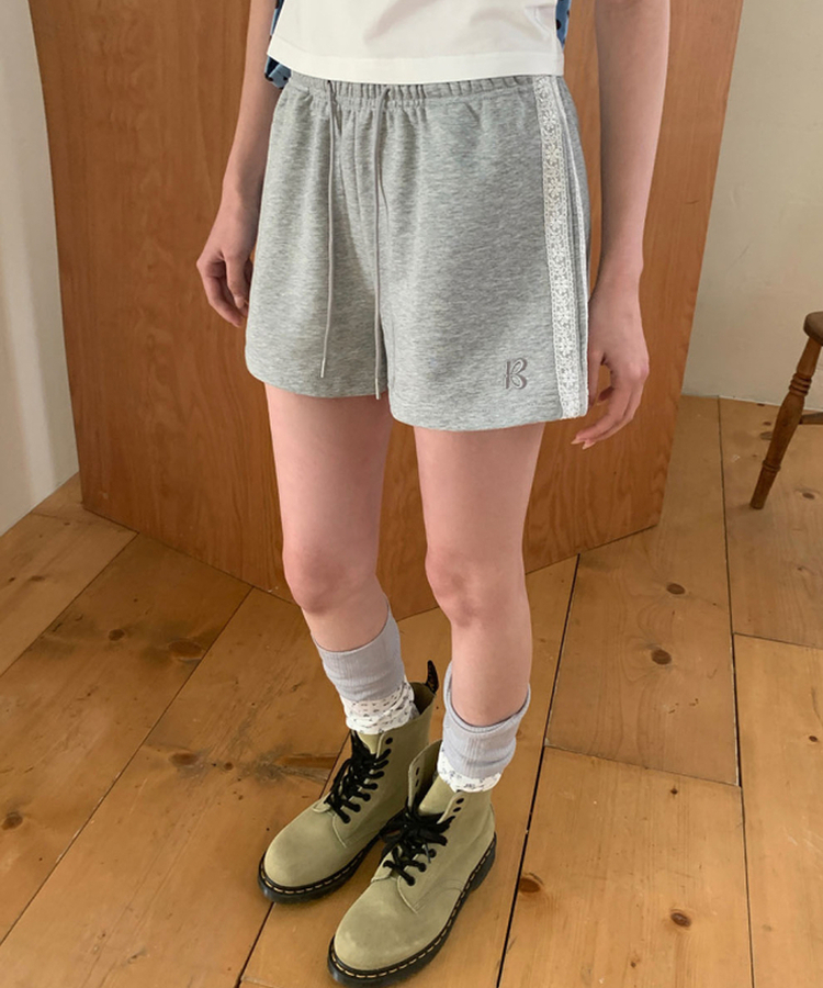 レーストラックラインショートパンツ GREY
