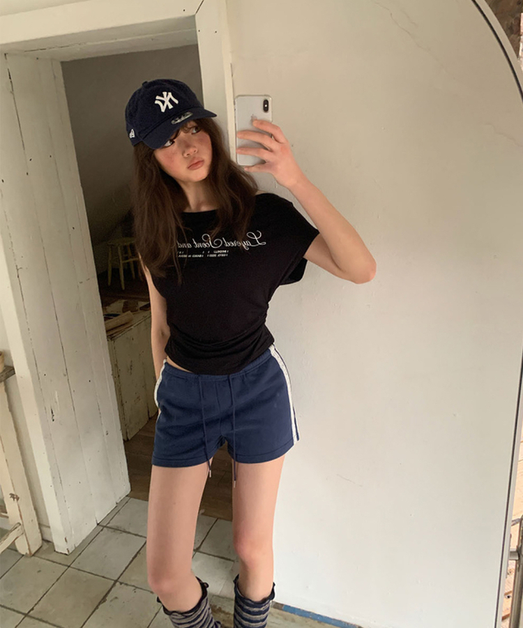 レーストラックラインショートパンツ NAVY