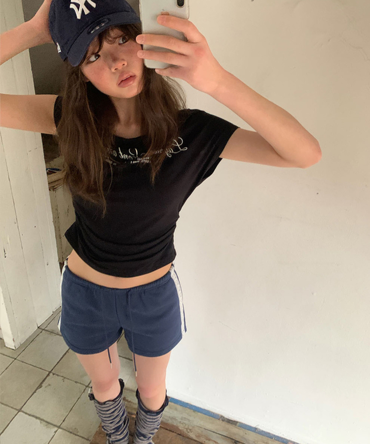 レーストラックラインショートパンツ NAVY
