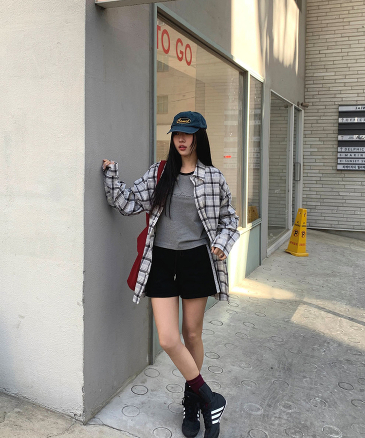 レーストラックラインショートパンツ BLACK