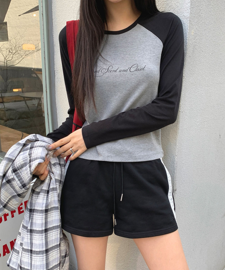 レーストラックラインショートパンツ BLACK