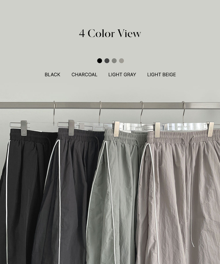 【丈別】バイカラーワイドジョガーバンドパンツ