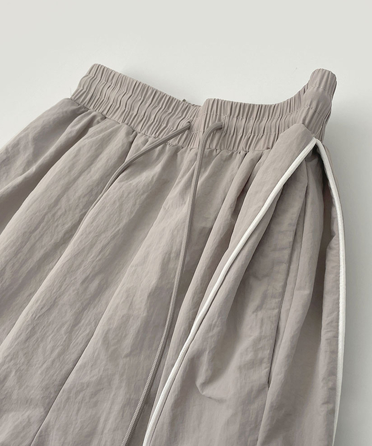 【丈別】バイカラーワイドジョガーバンドパンツ