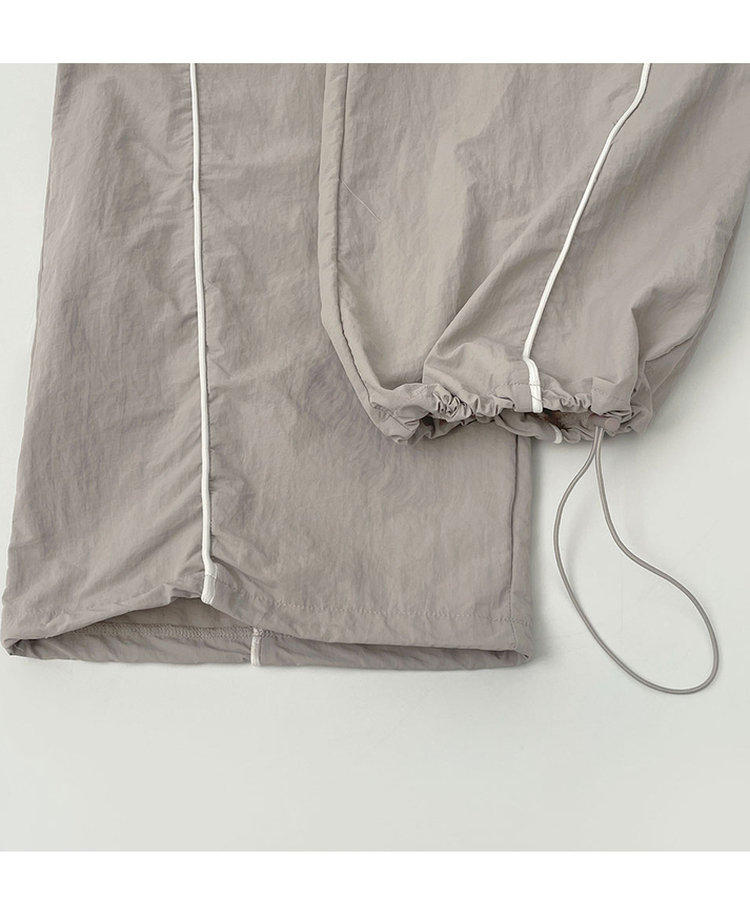 【丈別】バイカラーワイドジョガーバンドパンツ