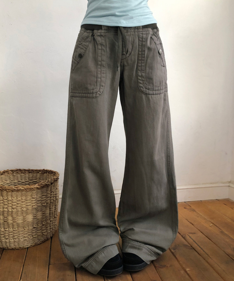 ビンテージロングブーツカットパンツ CHARCOAL