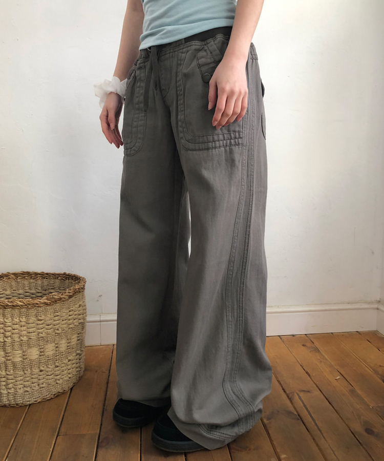 ビンテージロングブーツカットパンツ CHARCOAL