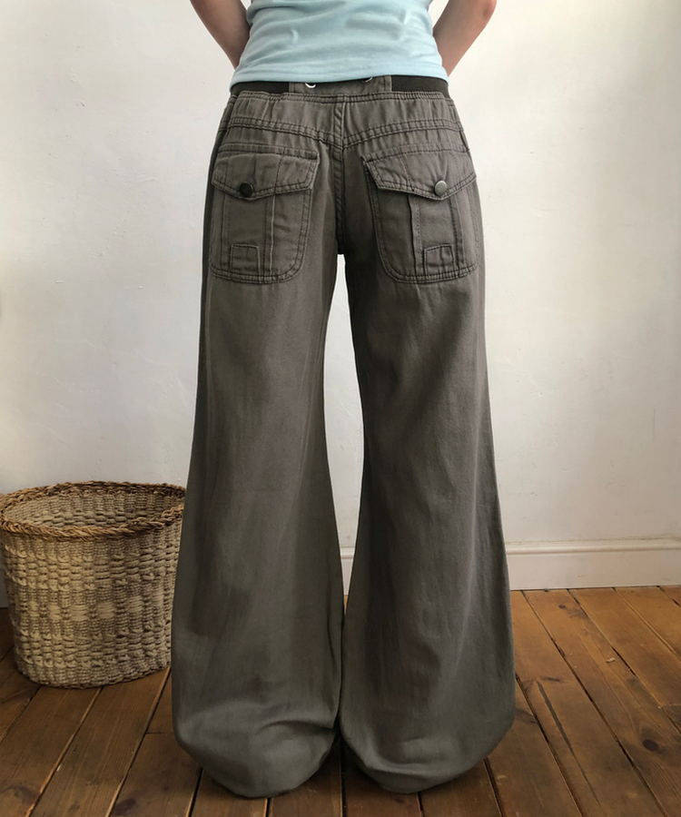 ビンテージロングブーツカットパンツ CHARCOAL