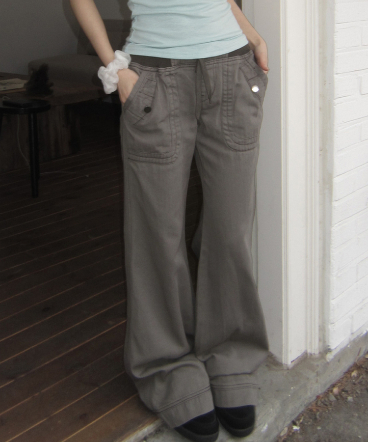 ビンテージロングブーツカットパンツ CHARCOAL