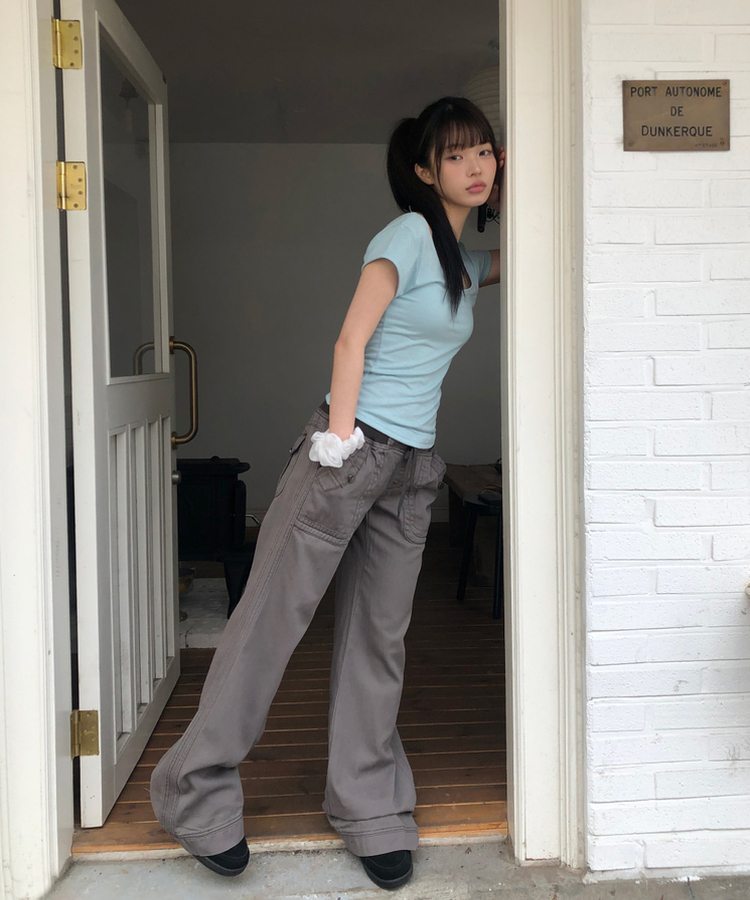 ビンテージロングブーツカットパンツ CHARCOAL