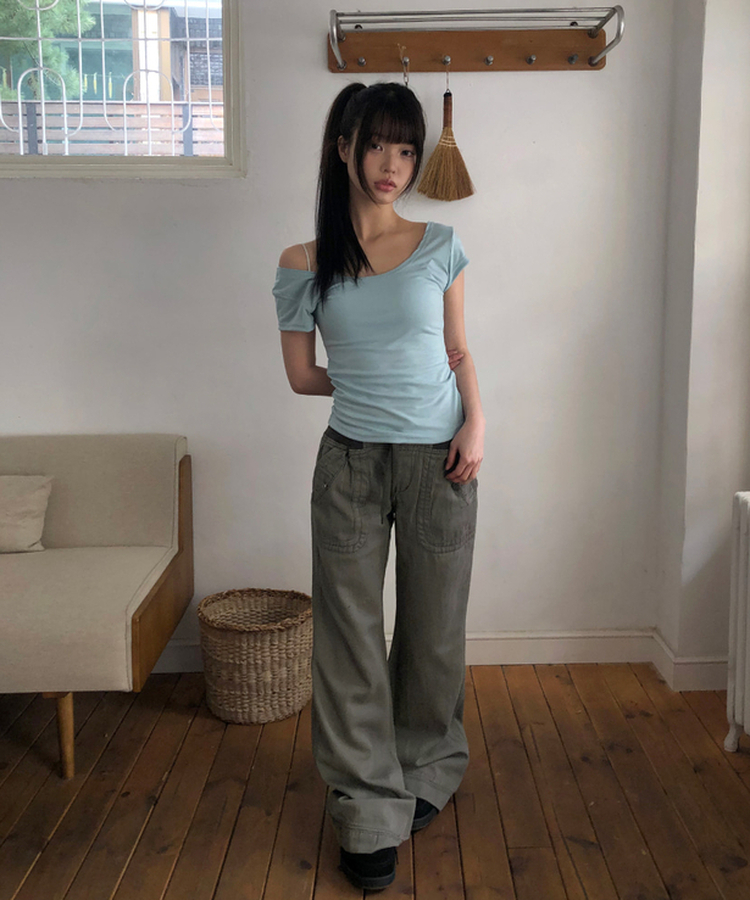 ビンテージロングブーツカットパンツ CHARCOAL