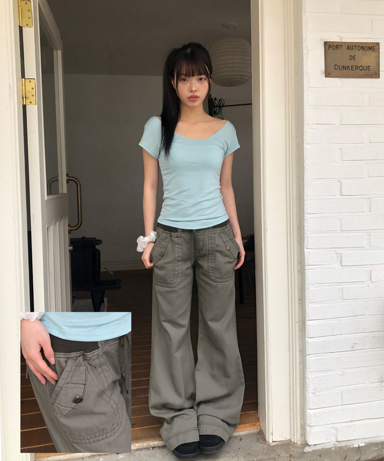 ビンテージロングブーツカットパンツ CHARCOAL