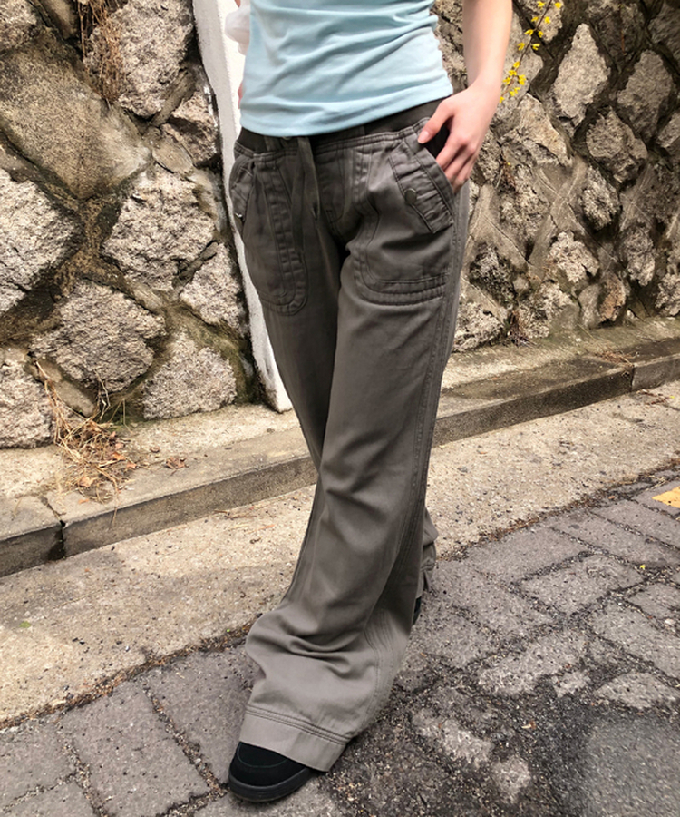 ビンテージロングブーツカットパンツ CHARCOAL