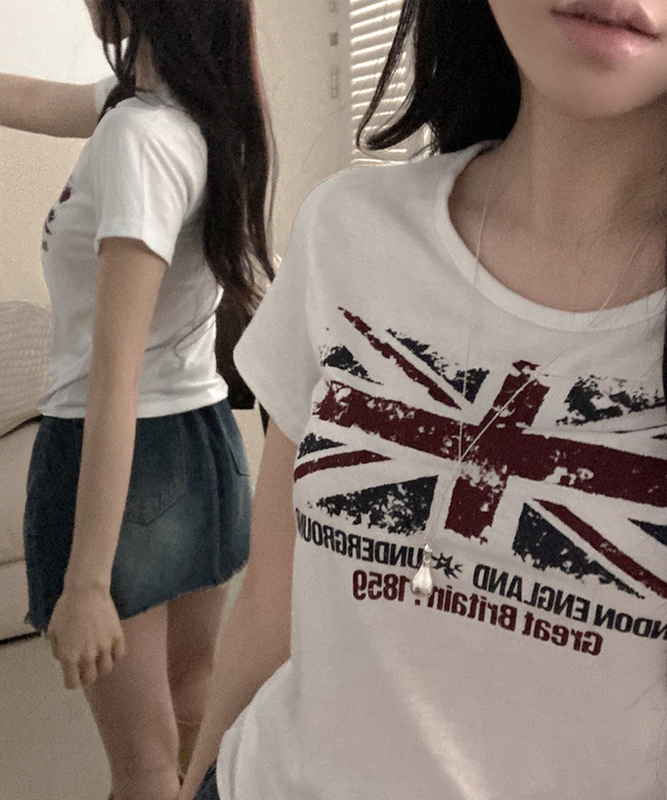 ロンドンプリント半袖Tシャツ WHITE