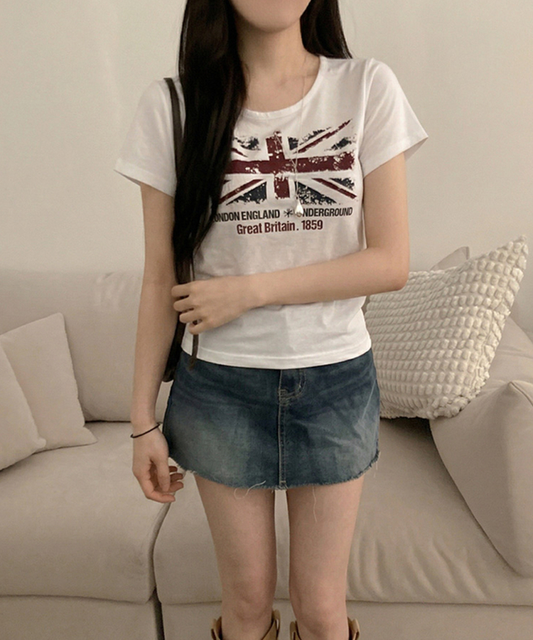 ロンドンプリント半袖Tシャツ WHITE